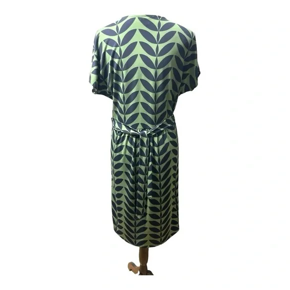 Ann Taylor Navy Leaf Print Wrap Dress size 10 - Picture 5 of 13